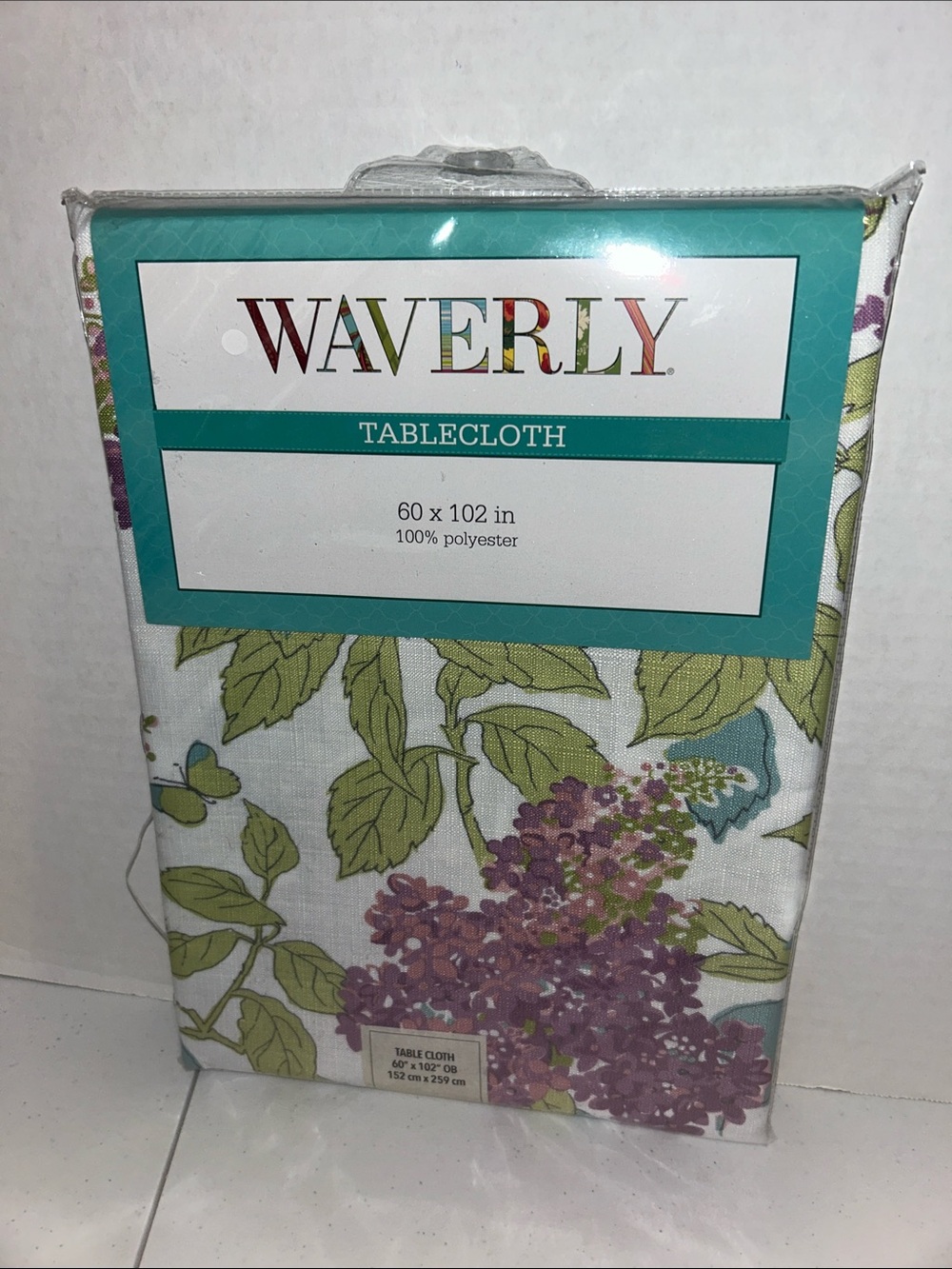 Waverly Fabric Tablecloth Purple Blue Flowers 60x102 April In Paris